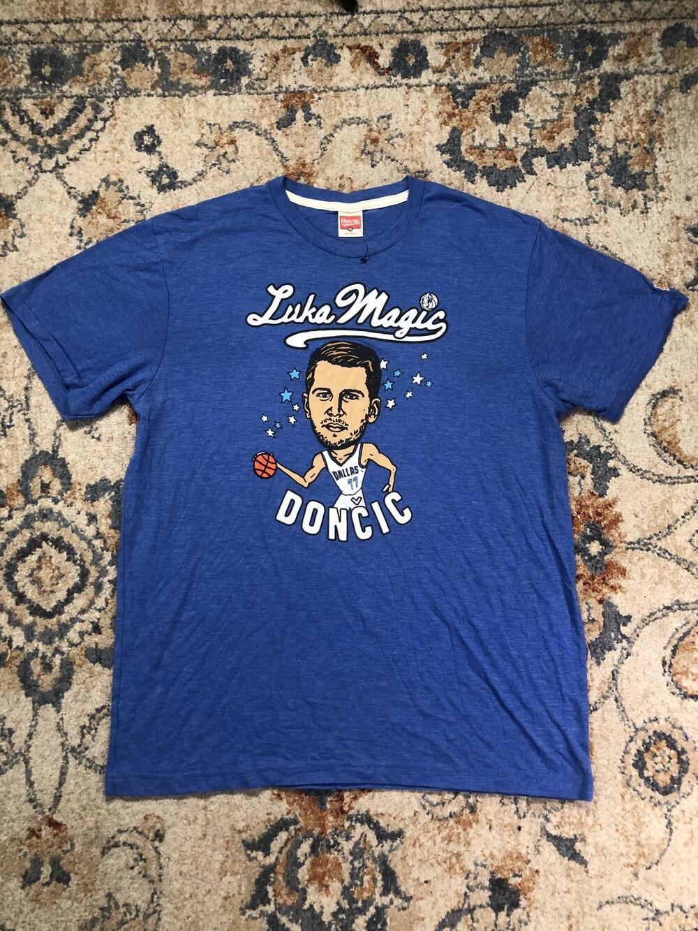 Dallas Mavericks Shirt Mens XL Blue NBA Basketball Homage Luka Doncic Magic